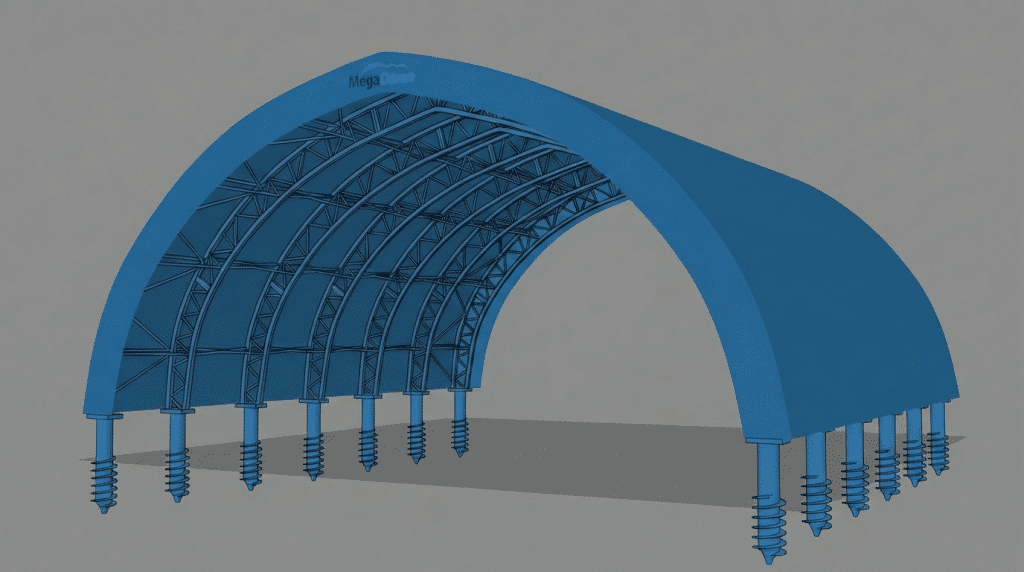 Fabric Building Foundations Type - Helical Screw Pile Foundation