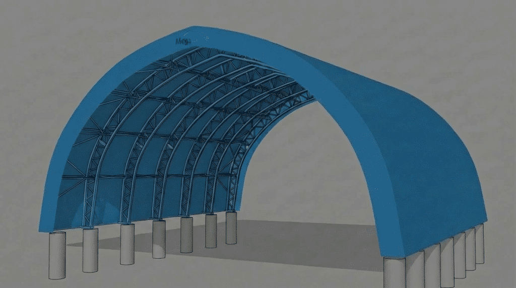 Fabric Building Foundations Types - Round Concrete Pier Foundation