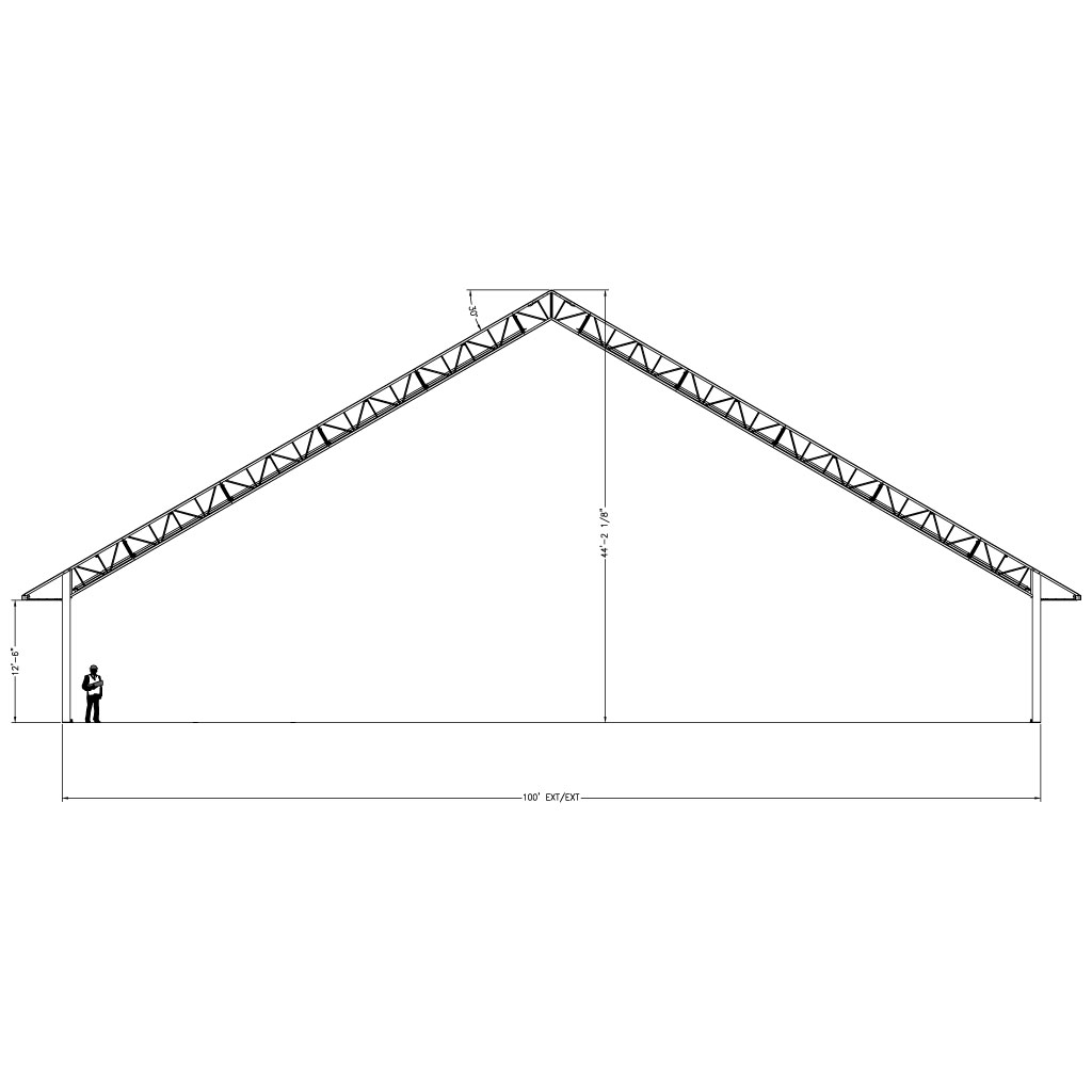 A-Frame Profile Fabric Building - 100'
