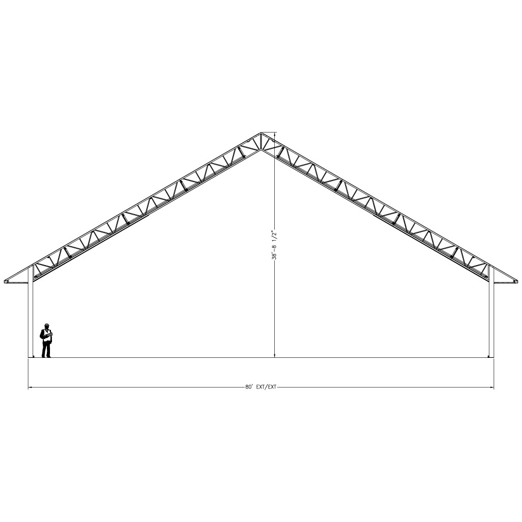A-Frame Profile Fabric Building - 80'