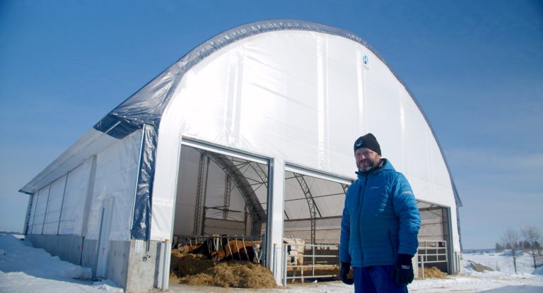 fabric building - multiple garage doors